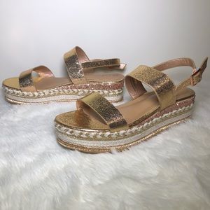 Rose gold platform shoes